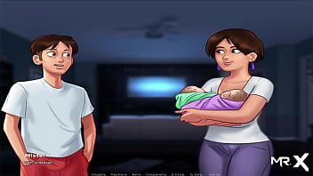 Preview 4 of Mrokada - SummertimeSaga Jerking off my cock while watching TV E3 #79
