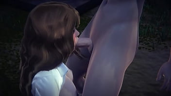 Preview 2 of Radhed Lesbian - Hentai Uncensored - Hermi Blowjob and fucked in a park at night - Japanese Asian Manga Anime Game Porn