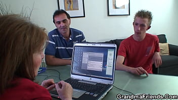 Preview 2 of New Xxx Suny Leon Video - Very old office grandma threesome fuck