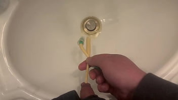 Preview 2 of Asslick Old Guy - Draining Myself in the Sink