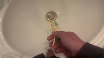 Preview 3 of Asslick Old Guy - Draining Myself in the Sink