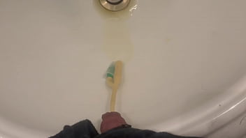 Preview 4 of Asslick Old Guy - Draining Myself in the Sink