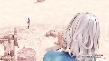 Preview 2 of Boy Friend Galferien Sex Video - Girls vs Goddess - 3D Futanari Animation