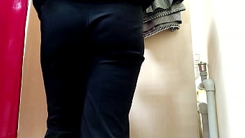 Preview 1 of Big Tits Vs Hug Dick - OMG! Russian mommy trying on skirts in a fitting room in a shopping mall