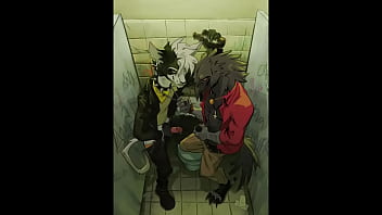 Preview 3 of Ibu Japan Horny - Gay Furry Porn Compilation (Bathroom Stall Edition)