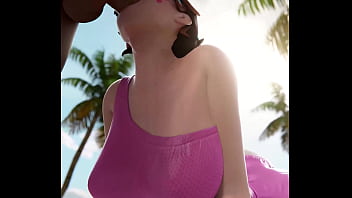 Preview 3 of Hot Bobs Big Aunty Fingring - Dva Mouth fucked on the Beach