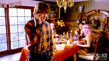 Preview 2 of Modar Sun Slipng - Jerkaoke | &quot_This Thanksgiving,  We Are Thankful For Ass&quot_ Hazel Moore,  Kimmy Kimm,  and Jazmin Luv