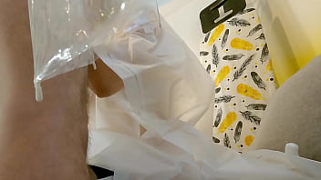 Preview 3 of Bokep 3d Naruto Tsunade - Super Hot Blonde Femdom in a See Through Raincoat and with a Transparent Umbrella makes a Big Cock Guy Cum many times with Ruined Orgasm and Multiple Cumshots