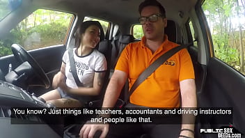 Preview 1 of Schoolgirl Amateur Allure - Driving Asian babe pussy nailed by instructor after blowjob