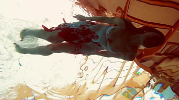 Preview 2 of Arab Auntys Raped Rough - Hairy brunette teen Marketa underwater swimming