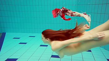 Preview 4 of Arab Auntys Raped Rough - Hairy brunette teen Marketa underwater swimming