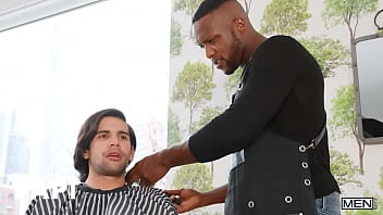 Preview 1 of Chubby Bdsm Sluts - Andre Donovan Is A Barber And He Makes Sure That His Dick Will Touch His Customer Ty Mitchell&#039_s Shoulder - PAPI