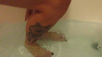 Preview 1 of Tantra Massage Feelsso Good - Bathtub session with amateur hairy girl big clit small tits