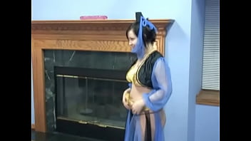 Preview 1 of Cassandra Calogera Bdsm - Chick in genie costume rams dildo in pussy