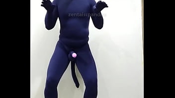 Preview 2 of Stepmmom N Son - Zentai human dog suit penis