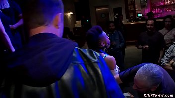 Preview 2 of Smoking Astray - Bound ebony tormented on public stage