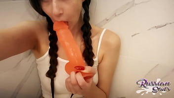 Preview 4 of Blondel Teens - Sweet russian girl sucks and fucks her dildo