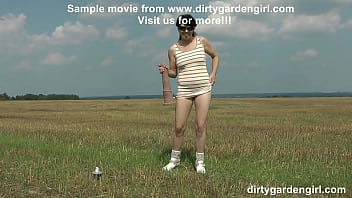 Preview 2 of Ice La Fox Smoking - Dirtygardengirl take in ass extreme large dildo on the field and prolapse