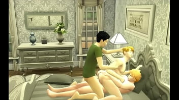 Preview 1 of Masaj Sex Poran Big Boobs - Yaoi 3D Hentai - Chubi in a gangbang some boys cums in his ass