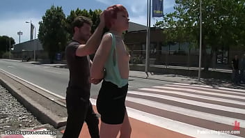 Preview 1 of J D Ero Wife - Redhead fucked in threesome in public