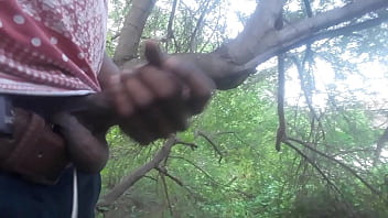 Preview 2 of Indien Douche - Outdoor cum shot in the trees.