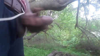 Preview 3 of Indien Douche - Outdoor cum shot in the trees.