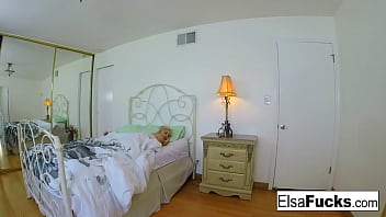 Preview 1 of Lesbian Japanese Lick Pussy - Elsa Jean gets woken up for a creampie
