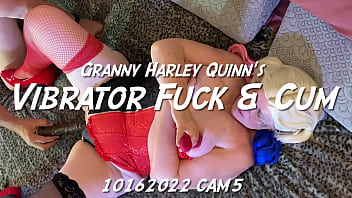 Preview 1 of Suhag Raat Vidio Com - Granny Harley Quinn&#039_s Vibrator Fuck &amp_ Cum