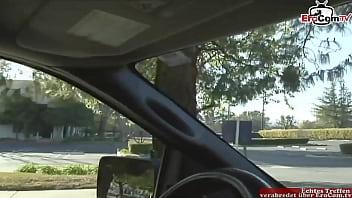 Preview 1 of Girl Rack First Time Broken Seel - Brunette slut with big tits and curls pick up at the street