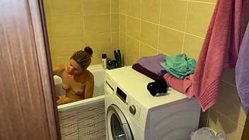 Preview 1 of Xxx Woman Bodie Bildar - I spied on my little- stepsister Gina Gerson in the bathroom and fucked her right there!