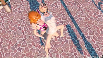 Preview 4 of Asin Hot Pussy Girl - TTF - Normal Day at the Pool AC