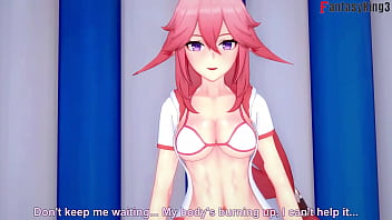 Preview 1 of Cojiendo Con Sobrina Virgen - Yae Miko Bikini sex on the beach 1 Genshin Impact | Full And Just POV on Sheer or PTRN: Fantasyking3
