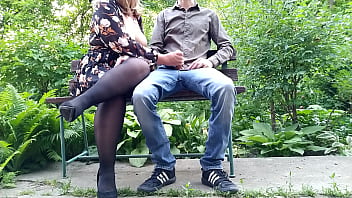 Preview 2 of Feet Dick Dvd Village - Got a cock in the park and looked at the reaction of a hot milf