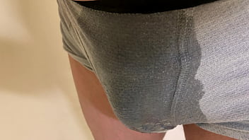 Preview 3 of Son Suck Mom Pusy - Peeboy pees his underwear for girl at school.