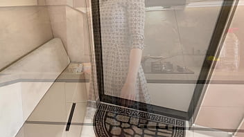 Preview 1 of Indo Batik - Real Cheating - Fucking my Wife&#039_s Boss while the Wife is in the Kitchen - Russian Amateur with Conversations