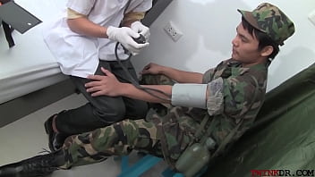 Preview 1 of Ryder Ass Cream Pie 2 - Skinny Asian soldier breeded by doctor after examined