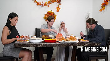 Preview 1 of Black Butt Bbc - Teen Girlfriend In Hijab On Thanksgiving Day- Nadia White