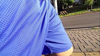 Preview 2 of Peeping Eyes - Wearing see through mesh shorts without lining in public