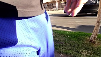 Preview 3 of Peeping Eyes - Wearing see through mesh shorts without lining in public