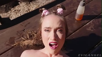 Preview 4 of Big Ass Mom N Friend - Hot babe sucks cock,  gets fucked with bottle in ass and takes dick (Scarlet Chase)
