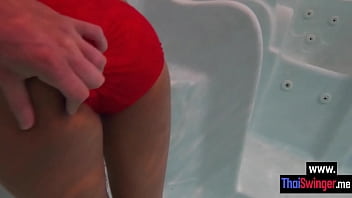 Preview 1 of Fame Houses - Asian teen enjoyed posing in the pool before she swallowed big hard cock