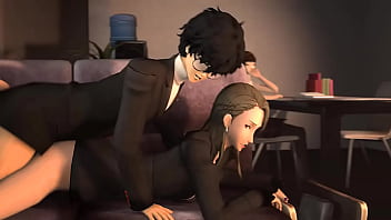 Preview 2 of Forc Fuck Mom With Uncal - P5 sae nijima gets wildly fucked on the couch