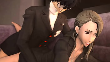 Preview 3 of Forc Fuck Mom With Uncal - P5 sae nijima gets wildly fucked on the couch