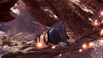 Preview 3 of Helsinki Angels - 【Titty Hunter】Monster Hunter World - Rathalos Cutscene