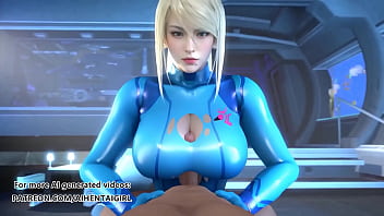 Preview 1 of Serv Oral - Metroid Samus Aran cosplay Titjob | Uncensored Hentai AI generated