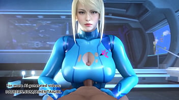 Preview 4 of Serv Oral - Metroid Samus Aran cosplay Titjob | Uncensored Hentai AI generated