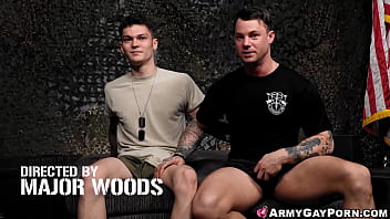 Preview 1 of Natali Deemore - Military twink Jason Windsor drills military muscular dude Tyler James enjoying every thrust in his asshole.