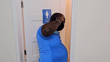 Preview 2 of Eva Angelina Punish Fuck - Big Ass Woman In Bathroom With Panty Down,  Was Very Surprised When Stranger Accidentally Walked In