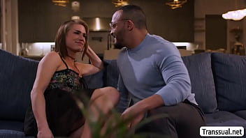Preview 1 of Amateur Big Cock Female - Tgirl Kalli Grace barebacked by black Dillon Diaz