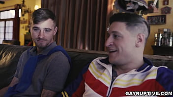 Preview 2 of Sanny Lione Xx - Dalton Riley is looking forward to having his Sarah&#039_s boyfriend Ryan Jordan over for movie night. Ryan was surprised what he saw on the laptop.